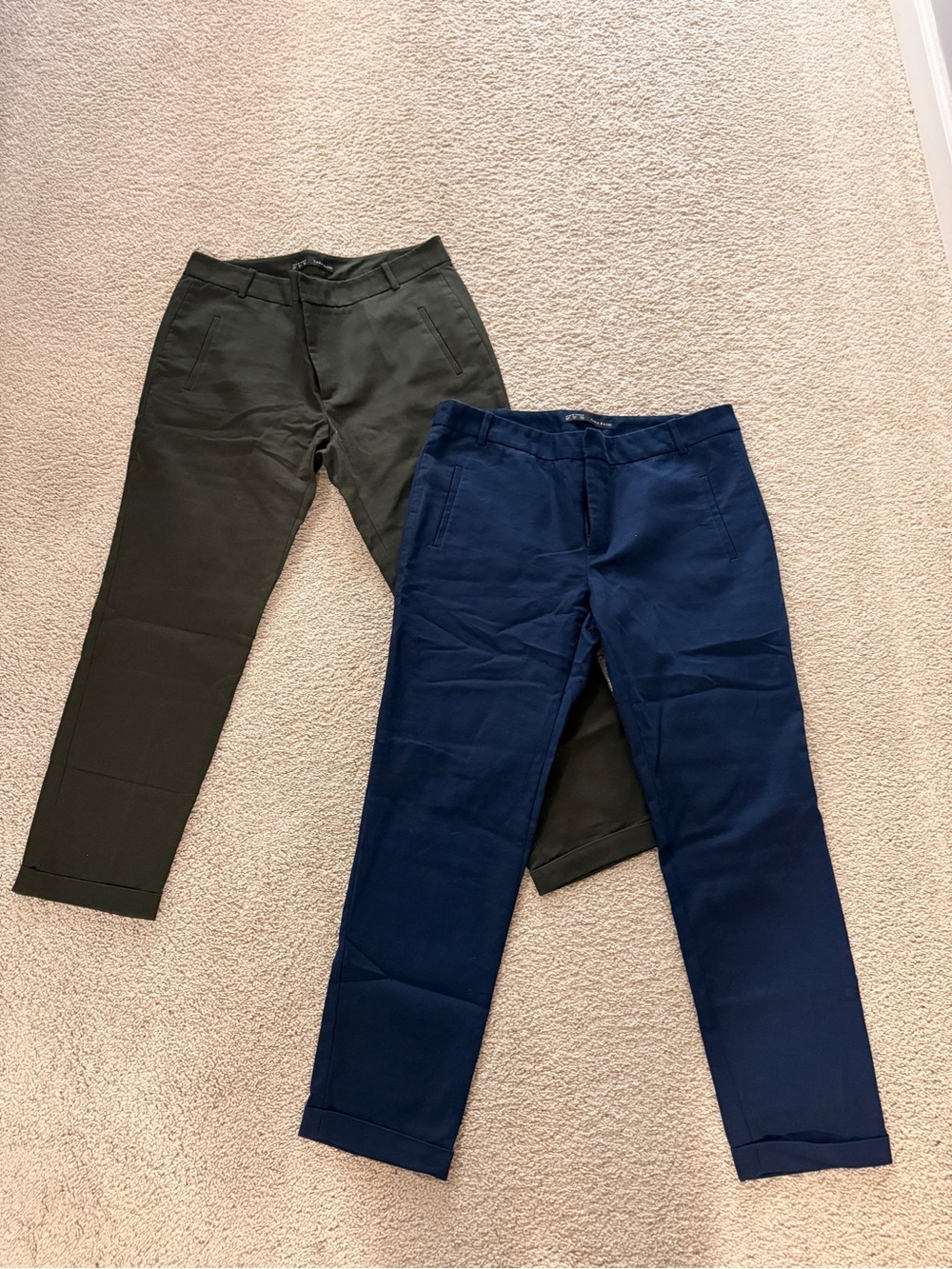 Zara Women’s Ankle Chino Pants - Navy & Olive